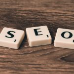 Scrabble pieces spell out SEO
