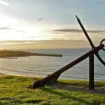 Anchor at seaside.