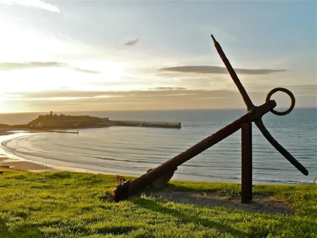 Anchor at seaside.