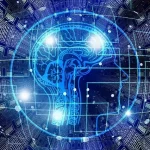 Artificial intelligence brain and circuit graphic