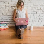 Woman using laptop