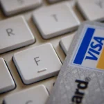 Credit card on Keyboard