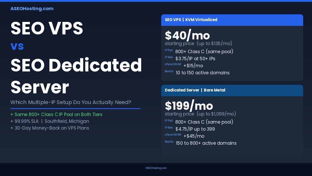 SEO VPS vs SEO Dedicated Server: Which Multiple-IP Setup Do You Actually Need?